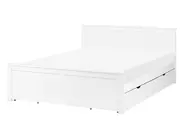 Bed with 4 Drawers SABRAN Pine Wood White 140 x 200 cm (EU Double)_1061271
