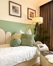 Set of 2 Decorative Cushions MARANTA 30 x 30 cm 45 x 45 cm Corduroy Green Solid_1167899