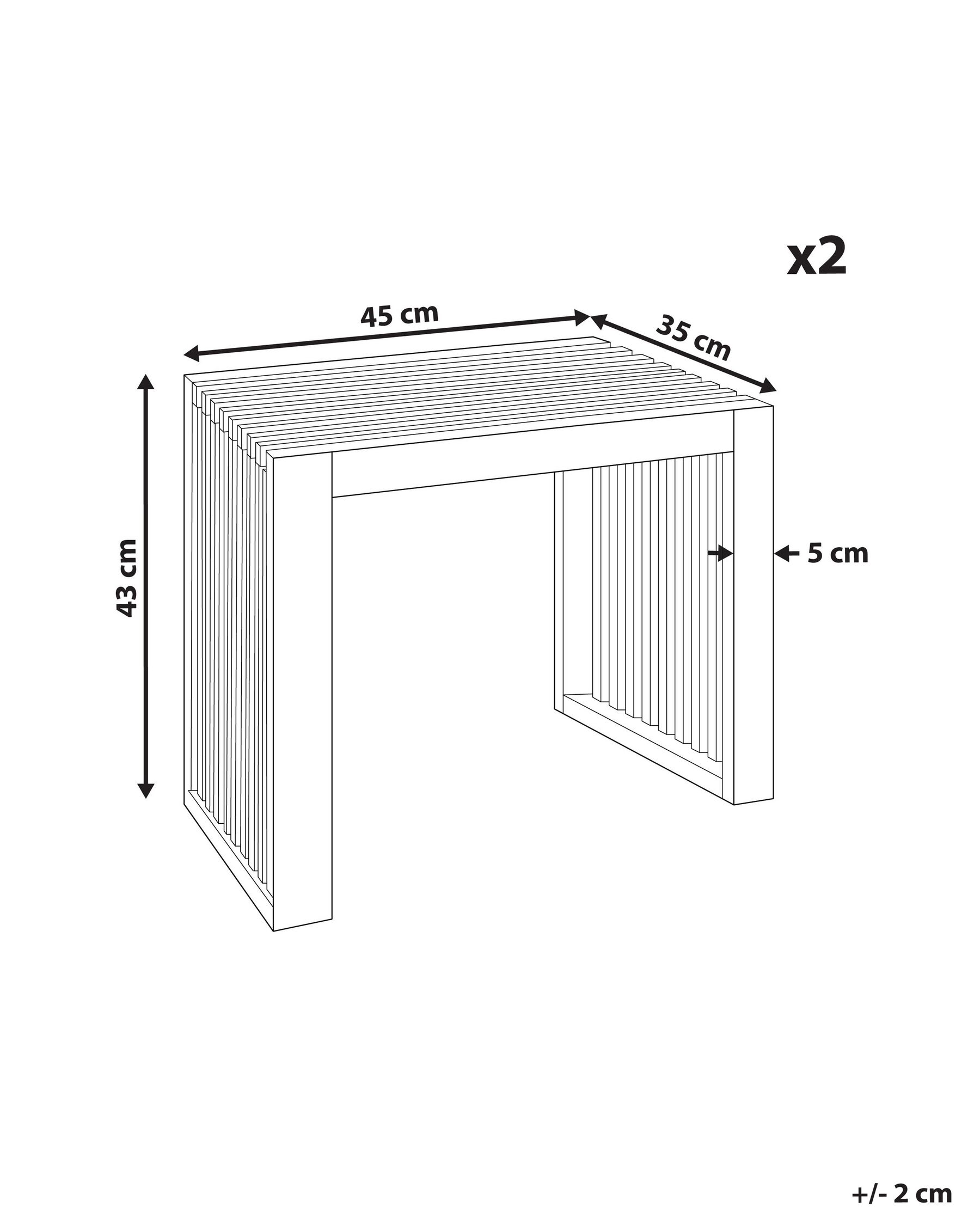 Set med 2 trädgårdspallar BELLANO Akaciaträ Brun_922014