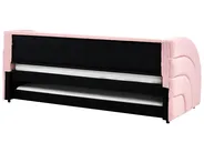 Utdragbar säng Bouclé ALBIAC 90 x 200 cm Pastellrosa_1069070