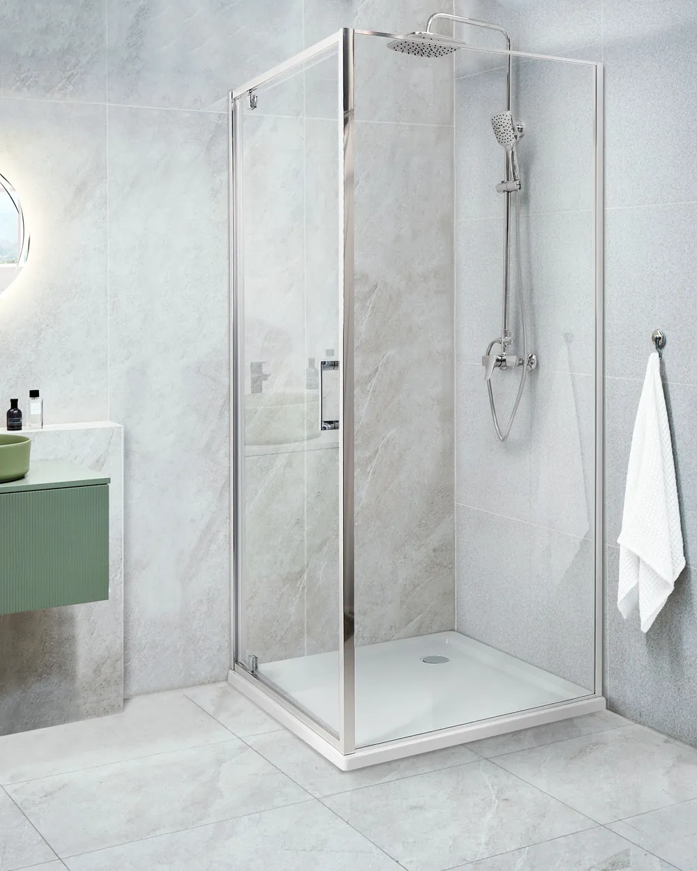 Shower Enclosure DARLI 700 x 700 x 1850 mm Silver