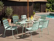 Trädgårdsmatbord TERENZO 160 cm 90 cm Metall Mintgrön_1077646