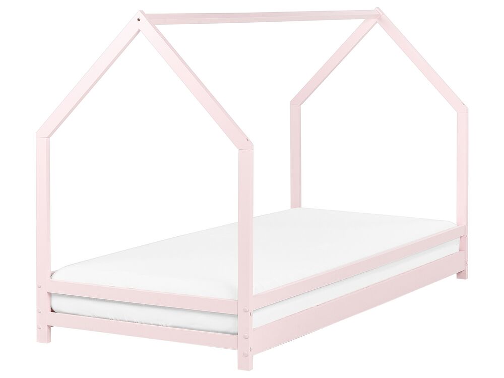 Barneseng Hus Furutre APPY 90 x 200 cm Pastellrosa