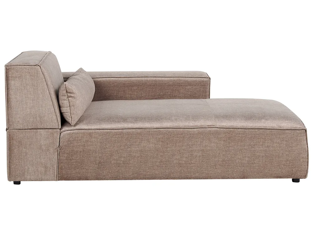 Modular Corner Sofa 3 Seater HELLNAR Fabric Light Brown Left Hand_912295