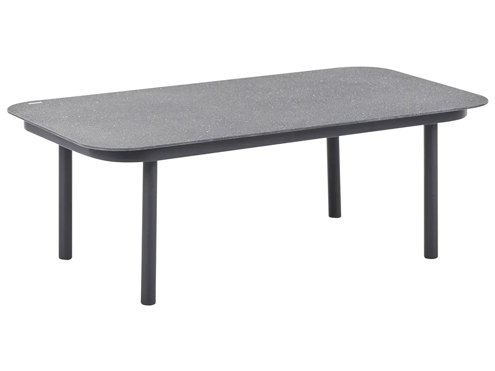 Garden Sofa with Table 4 Seater POLLINA Metal Black_1078920