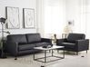 Living Room Set 4 Seater SAVALEN Leather Black