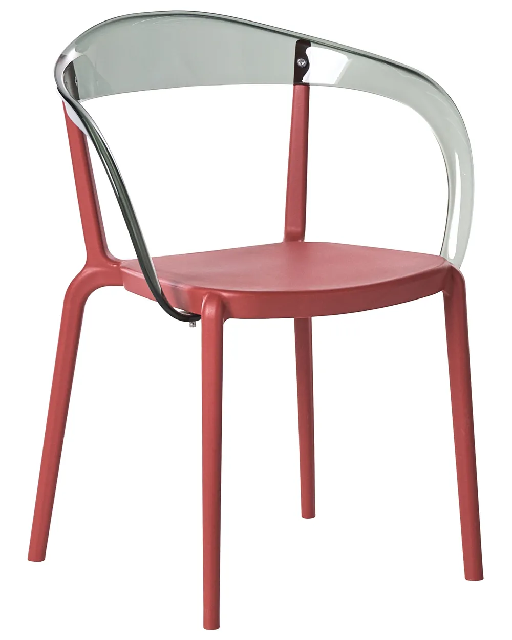 Set med 4 trädgårdsstolar MALEVIZI Stapelbar Röd_1043530