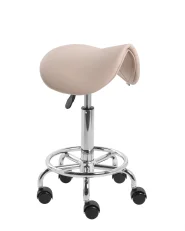 Saddle Stool DUMONT Faux Leather Beige_1072604