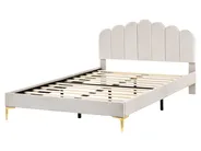 Bed Velvet SAUVIAN 160 x 200 cm (EU King Size) Off-White_1014472