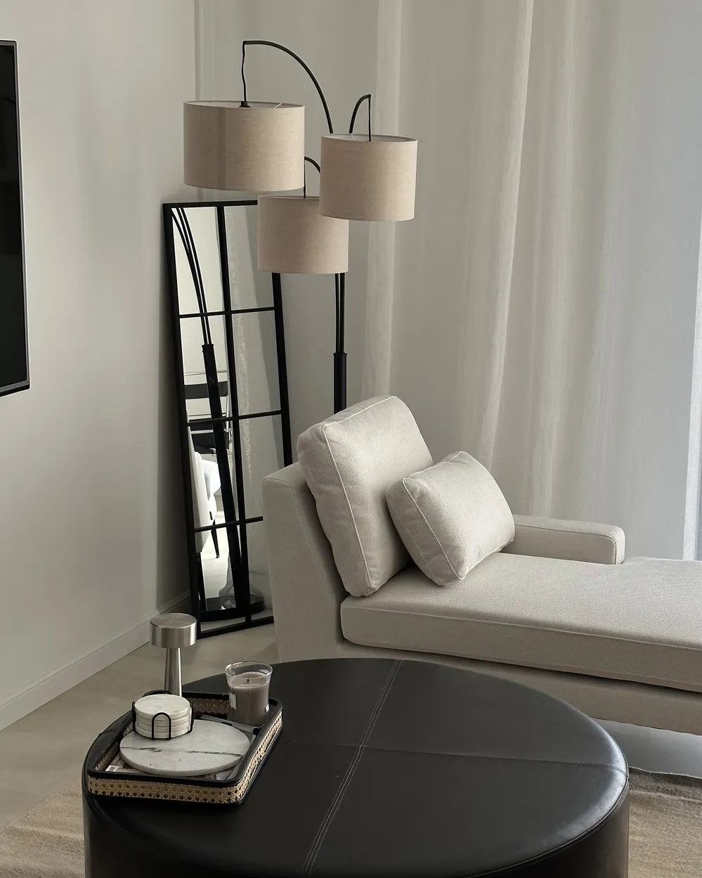 Wall Mirror CAMON 38 cm 132 cm Metal Black_973192