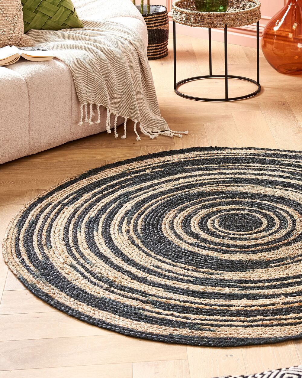 Teppe ARTORA Beige ø 140 cm Jute