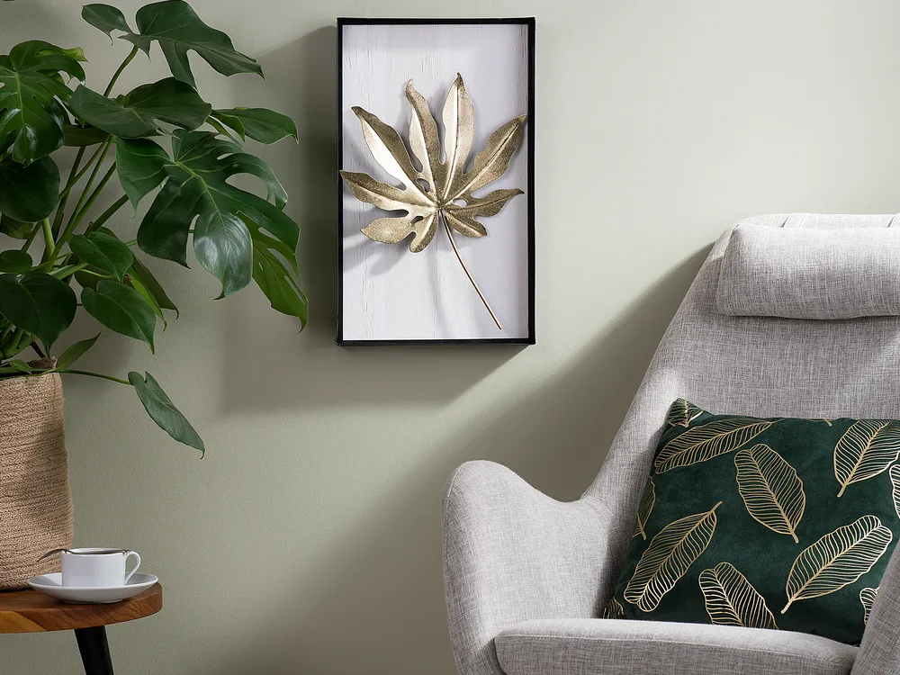 Wall Decor Leaf CURIUM Metal 50 cm Multicolour