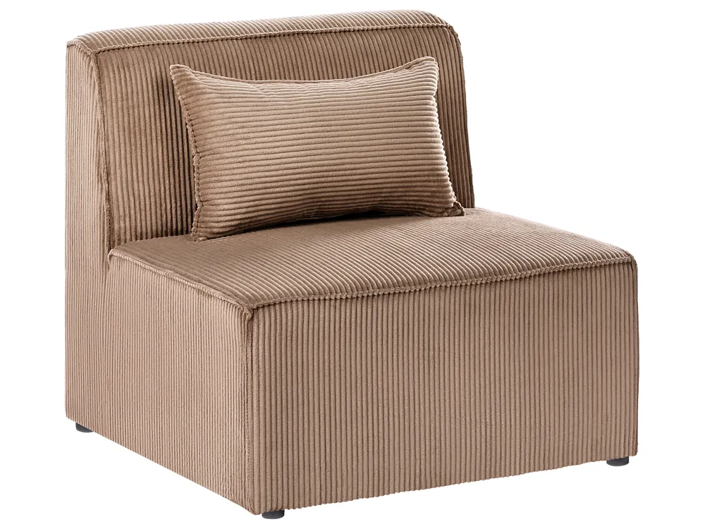 Modular Corner Sofa 4 Seater LEMVIG Corduroy Dark Beige Right Hand_1053385