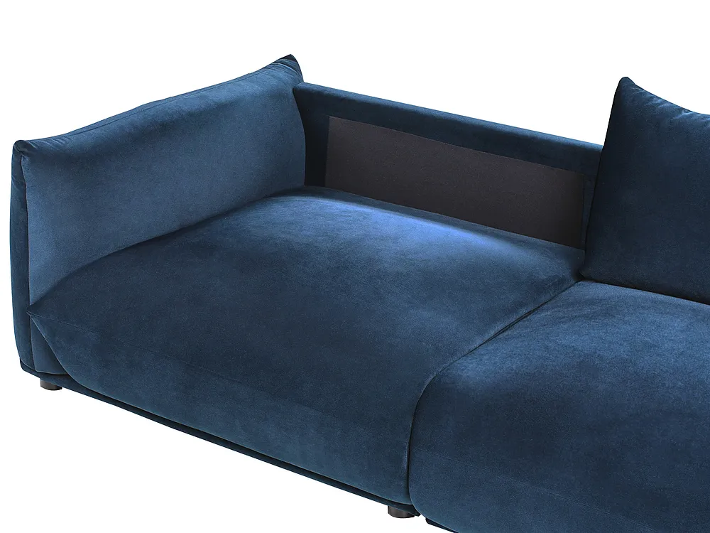 Soffa 3-sits LUVOS Sammet Mörkblå_970589