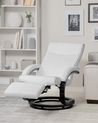 Recliner Chair MIGHT with Footrest Faux Leather White