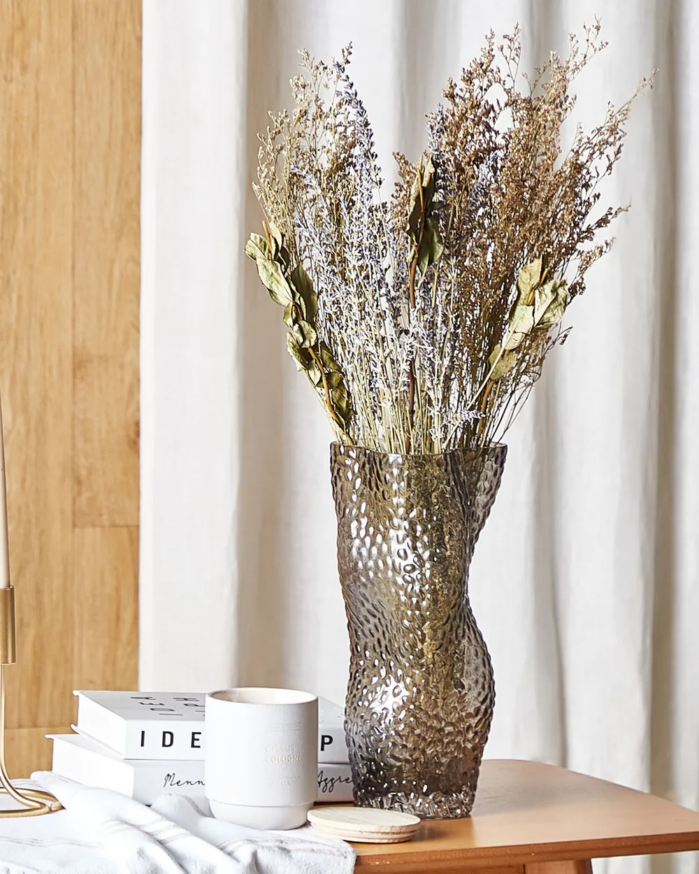 Torkad blombukett NAWARRA 70 cm Naturlig