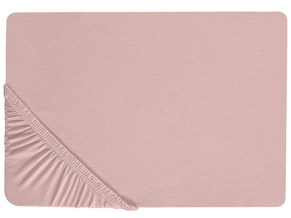 Fitted Sheet HOFUF 160 x 200 cm Cotton Pink