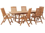 Garden Dining Set 6 Seater JAVA Acacia Wood Light Brown_802464