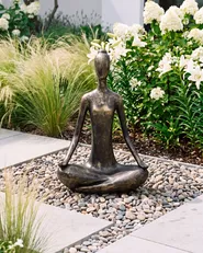 Garden Statue YOGHINA Woman Black/ Gold_1150411