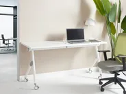 Foldable Office Desk BENDI 160 cm 60 cm with Wheels White_922320