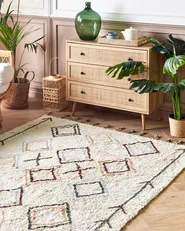 Rug CORUM Beige 160 x 230 cm Cotton_839423