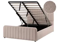 Säng med förvaring LUNAN Bouclé Beige 120 x 200 cm_1048414