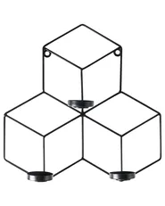Wall Candle Holder TAROUCA 31 cm Metal Black_968558