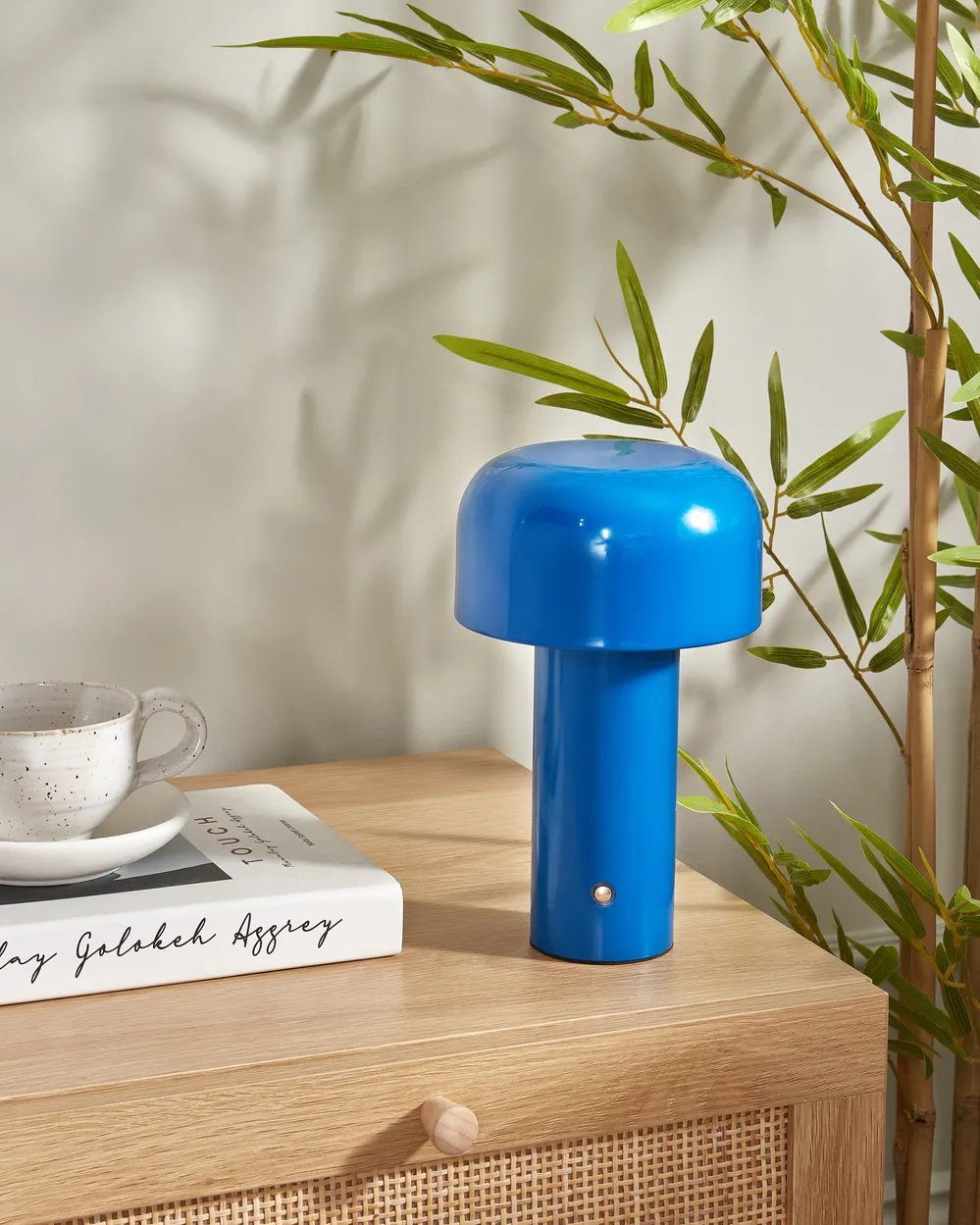 Wireless LED Table Lamp BESOS with Dimmer Metal Blue_940984
