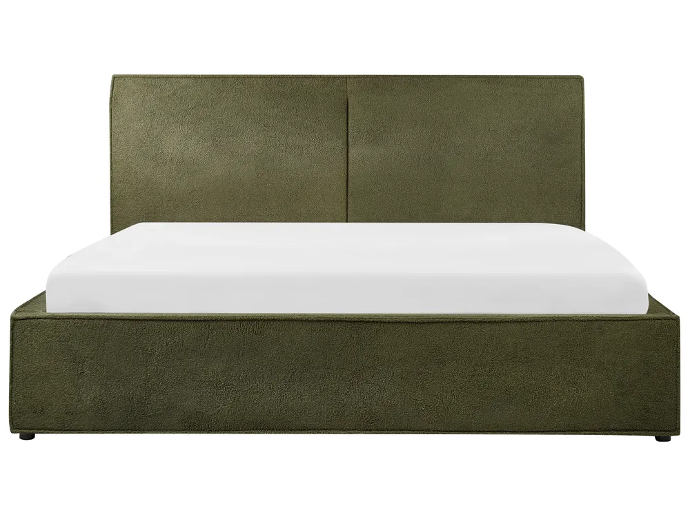 Säng med förvaring MOISSAC Bouclé Mörkgrön 180 x 200 cm_928946