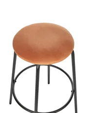 Set of 2 Bar Stools MORTON Velvet Orange_916008