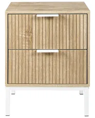 2 Drawer Bedside Table ROYALLA Light Brown_1021411