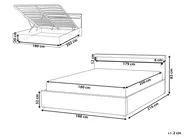 Ottoman Bed with LED ARMELLE Fabric Dark Grey 180 x 200 cm (EU Super King)_992872