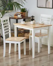 Set of 2 Dining Chairs BATTERSBY Wood White_785907