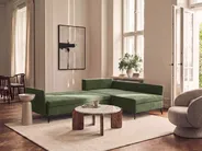 Corner Sofa Bed 3 Seater KOGE with Storage Fabric Green Left Hand_1087915