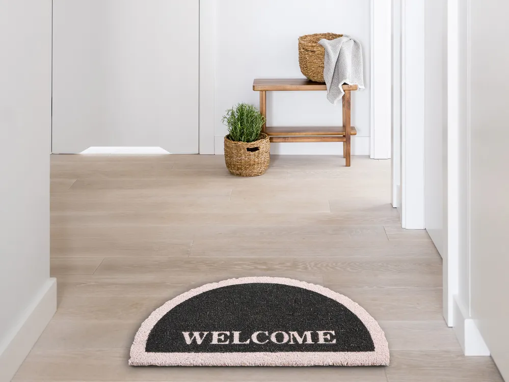 Doormat BUHI Black 45 x 75 cm Text Coir