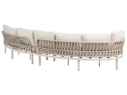 Garden Sofa 6 Seater ORIOLO with Tables Metal Light Beige_1125410
