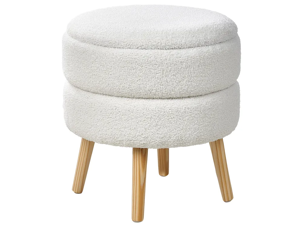 Storage Stool OKATON Boucle White_1023733
