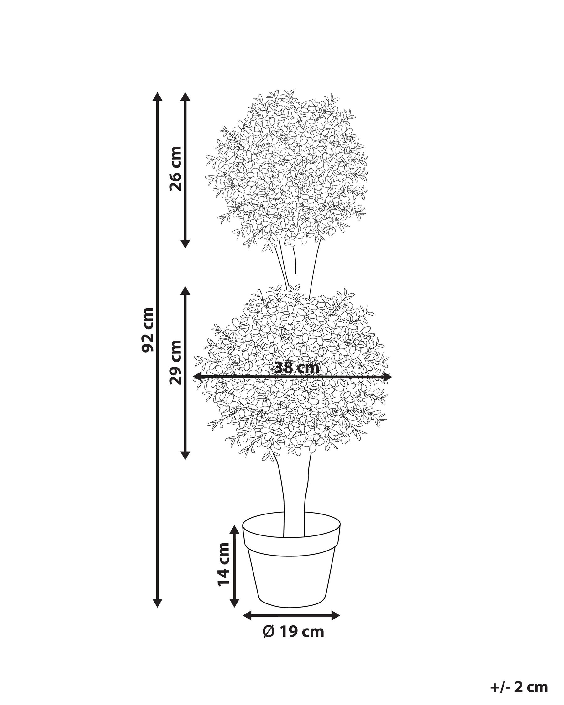 Artificial Plant BUXUS BALL TREE 92 cm Green_901230