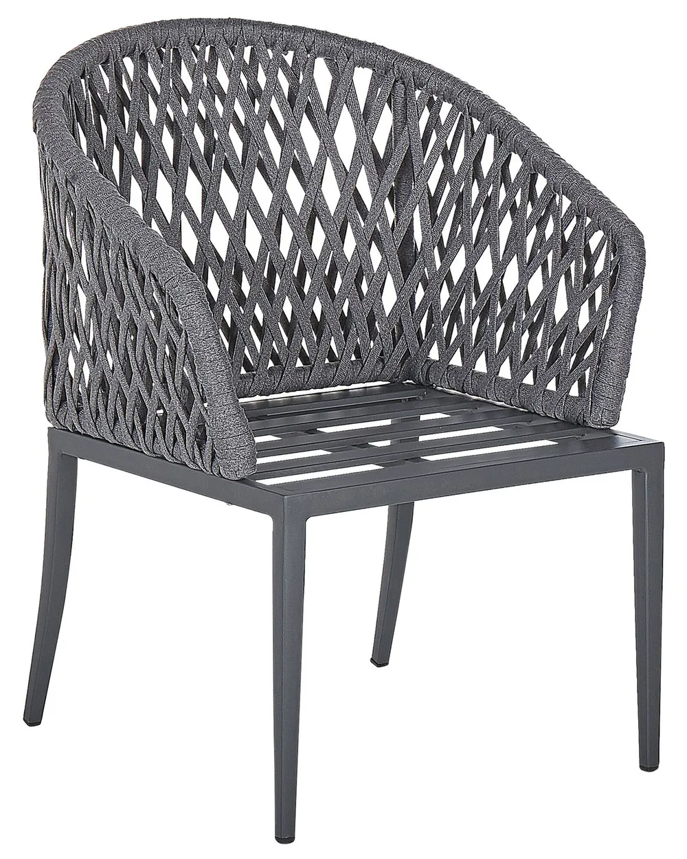 Set of 2 Garden Chairs with Cushions LIPARI Metal Grey_808175