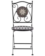 Set med 2 trädgårdsstolar CARIATI Metall Svart_825732
