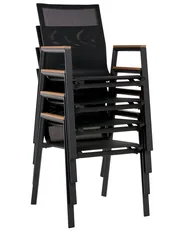 Set med 4 trädgårdsstolar TIANO Metall Svart_1025614