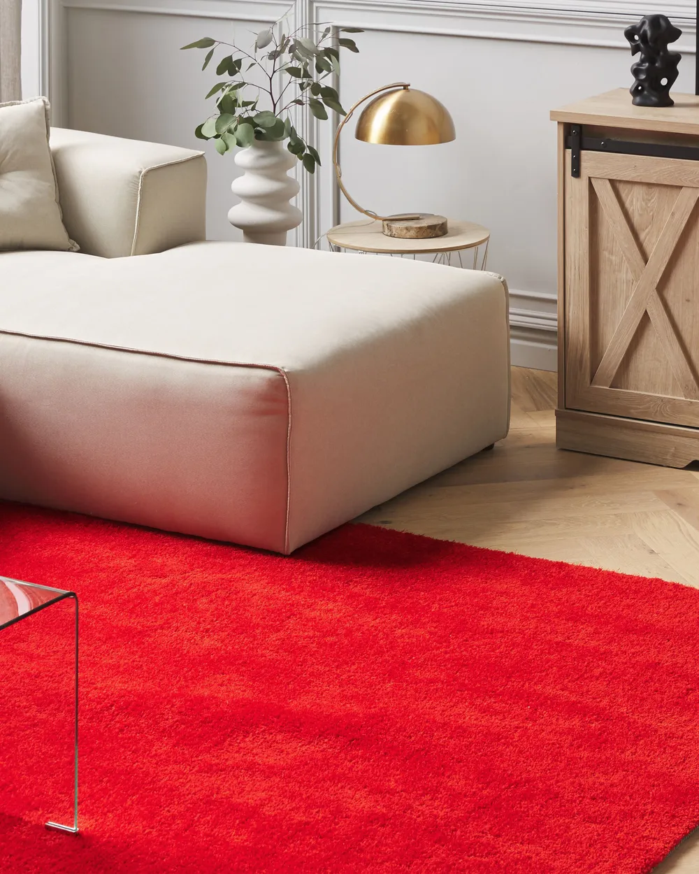 Shaggy Rug DEMRE Red 200 x 300 cm
