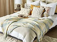 Blanket BETALI Cotton 125 x 150 cm Yellow_1180010