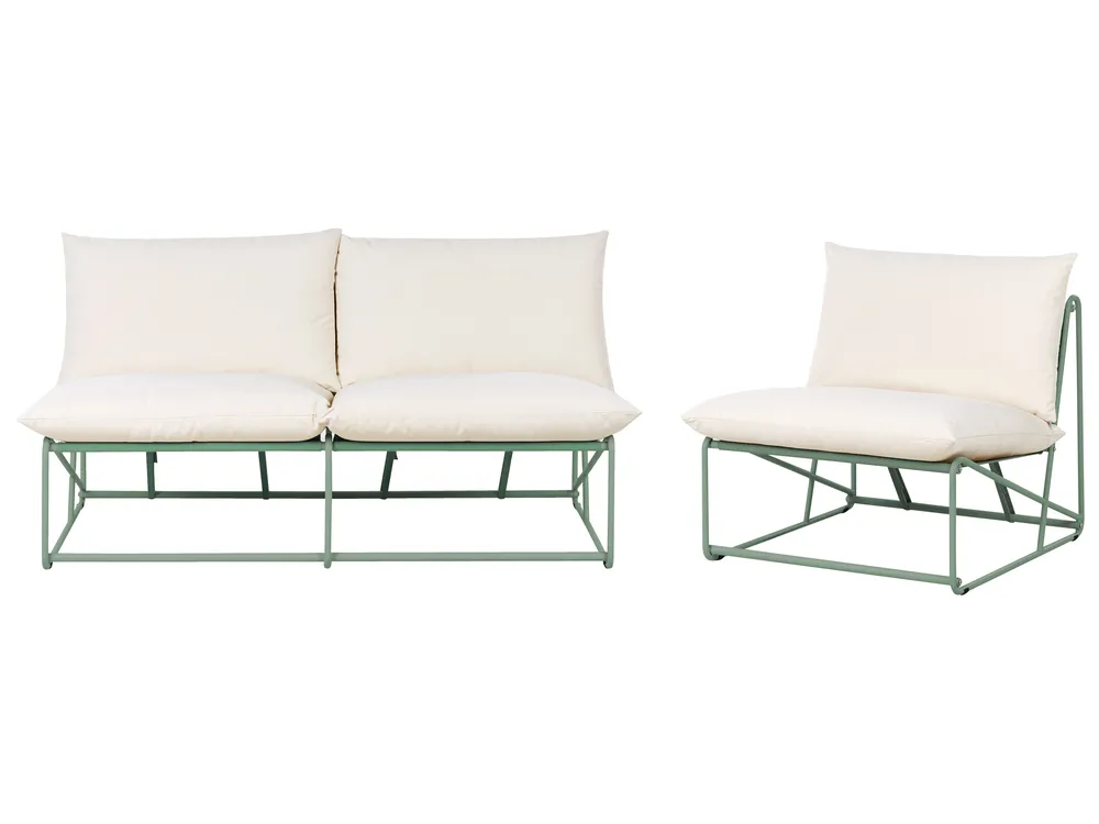 Garden Sofa Set 3 Seater PICO Metal Green