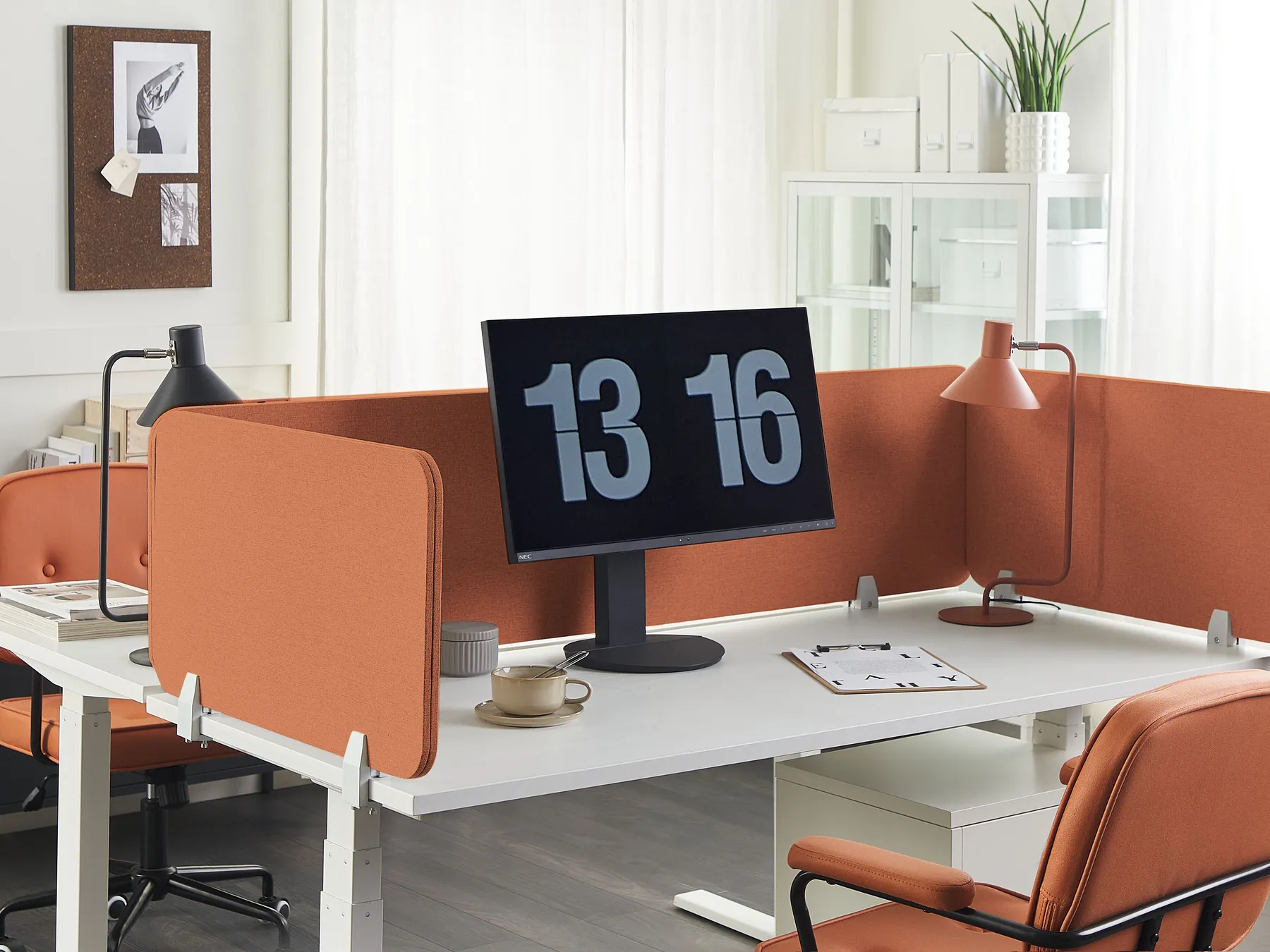 Desk Screen WALLY 80 x 40 cm Light Red_853123