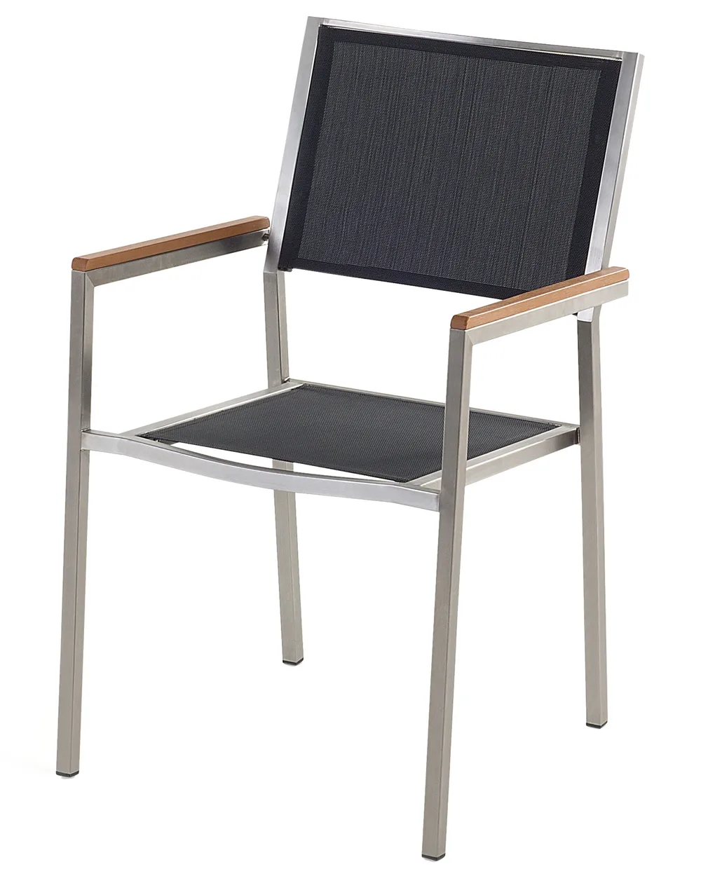 Set of 6 Garden Chairs GROSSETO Stainless Steel Black_868116