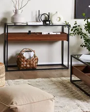 Console Table WACO Tempered Glass Black_825576