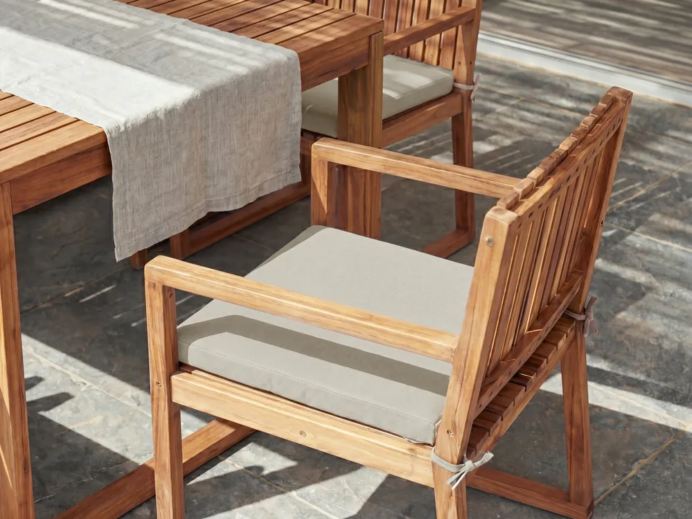 Set of 8 Garden Chair Cushions SASSARI PREMIUM 46 x 46 cm Taupe