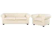 Sohvaryhmä 4-istuttava CHESTERFIELD Nahka Vaaleanbeige_769334
