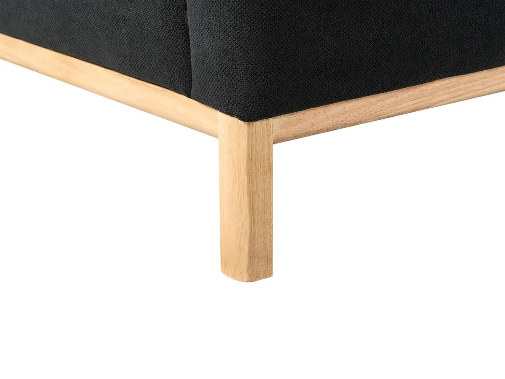 Corner Sofa 3 Seater SOSJO Fabric Black Left Hand_941187